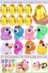 FLYSNK 8 Pack Jumbo Golden Easter Eggs Fillers with Eye-pop Fidget Stress Toys, Easter Basket Stuffers Fillers Large