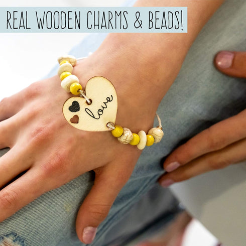 STMT DIY Wooden Charm & Tassel Jewelry Kit, Design & Create 10+ Accessories for Tween & Teen Girls