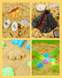 sikmcle Set 3-6+ Dinosaur Sensory Bin Toy for Toddlers and Play Sand for Kids Include Glow in The Dark Dinosaur Ages