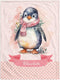Novusopt Baby Blanket Custom Penguin Blanket for Kids Personalized Baby Blanket Pink Throw