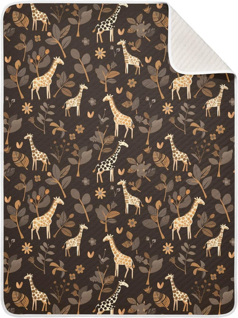 KICPOAY Brown Giraffe Baby Swaddle Blanket for Boys and Girls, Muslin Baby Receiving