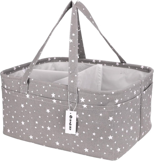 Baby Diaper Caddy Organizer, Extra Large Portable Diaper Caddy Basket for Changing Table, Newborn Registry Baby Shower