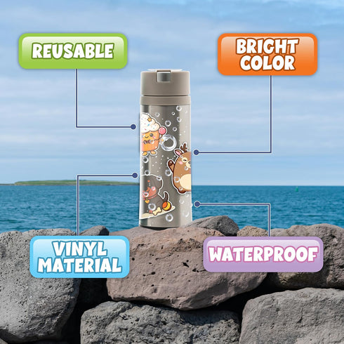 156 PCS Teacher Classroom Positive Animals Stickers for Kids Cute Water Bottle Stickers Waterproof Vinyl ASticker Self