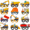 Construction Party Supplies 12PCS Construction Party Felt Glasses with Tractor Excavator Dump