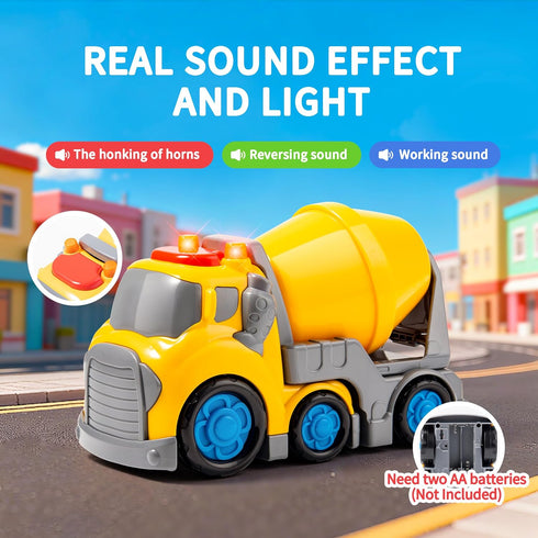 7.7" 2-4, Set 18M+, 2, 3, 4 P&C Toddlers Construction Cement Mixer Truck Toys for Ages Mixer Truck Vehicle Car