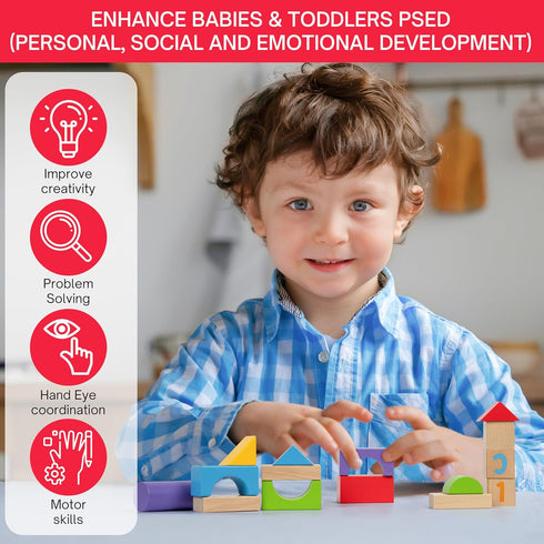 MOMOARI Set -100 5 7 18 Alphabet Number Wooden Building Blocks Blocks in Water Paint Colors and Shapes. Preschool
