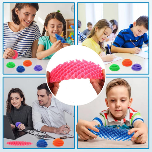 AHHSOY 5 Pack 8-12, 3D Mini Fidget Worm Toys for Kids Elastic Mesh Stress Relief Sensory Toy, Bulk Fidgets for Adults