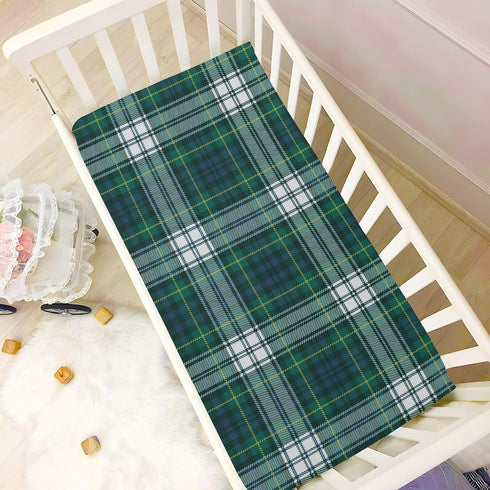 Emelivor Tartan Plaid Green Baby Crib Sheets for Boys Girls Mini Crib Sheets Fitted Crib Mattress Sheet for Newborn