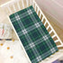Emelivor Tartan Plaid Green Baby Crib Sheets for Boys Girls Mini Crib Sheets Fitted Crib Mattress Sheet for Newborn