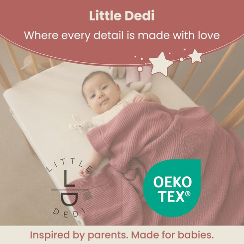 30 40 Baby Soft Knitted Blanket, x in, Dusky Pink, Soft & Breathable, Oeko-Tex Certified, Lightweight & Cuddly, Perfect