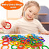 RAINBOW TOYFROG Baby Links Rings, 35 Geometric Linking Chains for Teething and Sensory Development, Infant Toys