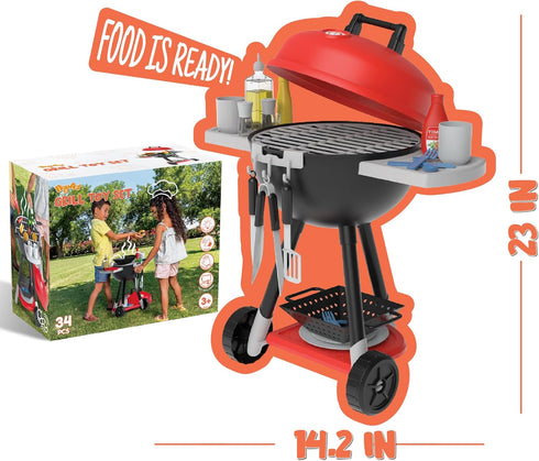 Set, Set, Playset 2 3 4 JOYIN Kitchen Toy BBQ Play Grill, Cooking Toy Little Chef Play, Kids Grill Interactive BBQ