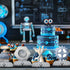 BonBeeDesign 12 Pack Robot Table Decorations - Robot Party Decorations for Kids' Birthday and Baby Shower - Robot Table