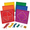 edxeducation Double-Sided Geoboard Set | Set of 6 with Rubber Bands |