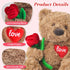 15" Cuckool Teddy Bear Stuffed Animal with Rose and Love Heart, Microwavable & Weighted Stuffed Animal Plush Gift