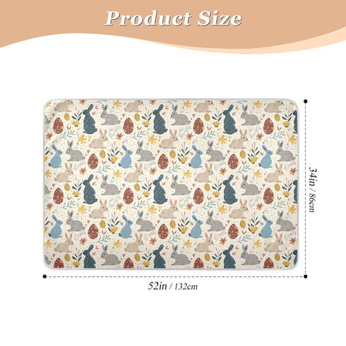 siphylline 52" 34" Retro Easter Bunnies Extra Large Resuable Baby Bed Pad Highly Absorbent Diaper Changing Pad