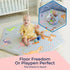 TotsyTrove 52" 45" Self Inflating Hexagon Playpen Mat - x Non-Slip Cushioned Portable Play Area - Thick Soft Baby Play