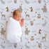 Stork Wares 30x40'' (BB342) Boho Woodland Animals Unisex Baby Swaddle Blanket, White