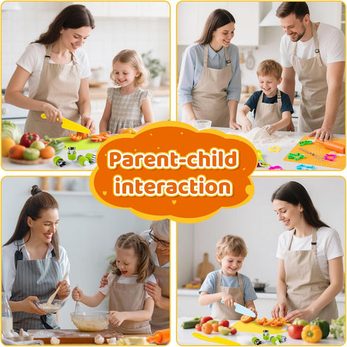 52 Sets, Set Set EFO SHM PCS Kids Cooking Montessori Pretend Play Kitchen Toys for Real Cooking Baking, Toddler Knife