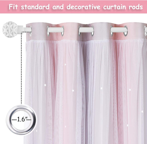 W52 L63/Per Set 2) NICETOWN Baby Room Decor, Short Window Curtains for Girls Bedroom, Mix & Match Elegance White Sheer