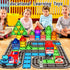 Set, 3 4 5 6 7 Magnetic Tiles Road Car Toddler Magnetic Building Blocks Toys for Year Old Boys Girls, Kids Montessori
