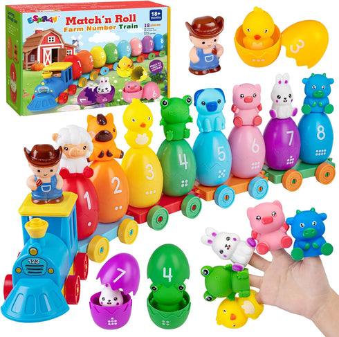 ESPRAY Toddler Learning Toys for 1 2 3 Years Old, Count Matching