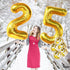KatchOn Gold 25 Balloon Numbers, 40 Inch, 25th Birthday Balloons with Confetti