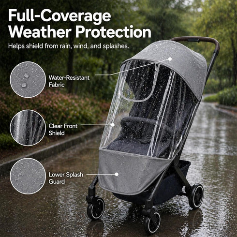 HuanRanYo Rain Cover for Joolz AER+ Stroller, Waterproof Windproof Stroller Weather Shield, All-Season Baby Stroller