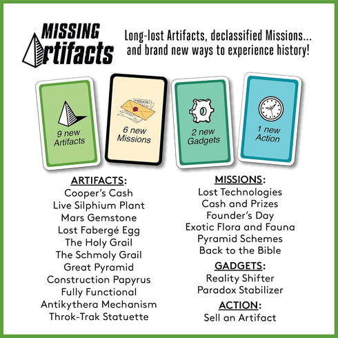 Looney Labs Chrononauts Missing Artifacts: New Expansion Pack for Chrononauts, 18 Playing Cards