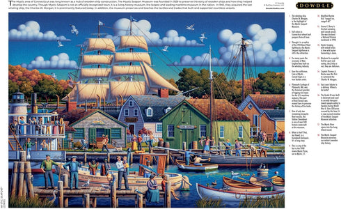 Buffalo Games - Dowdle - Mystic Seaport - 300 Piece Jigsaw Puzzle for Adults - Perfect for Game Nights