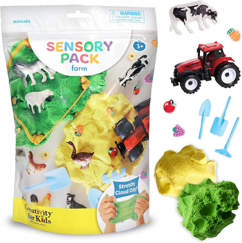 Creativity for Kids Sensory Pack: Farm - Sensory Toys for Toddlers 3-4+, Pretend Play Farm Animals Toys for Kids