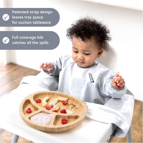 6-36 BIBaDO - Long Sleeve Baby Bibs - Babies & Toddlers Months - Coverall Baby Led Weaning Bib - Easy Wipe, Soft