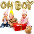 BBTO 2 Pack Oh and Boy Balloons Banners with Gold Rope for Baby Shower Birthday Party Gender Reveal