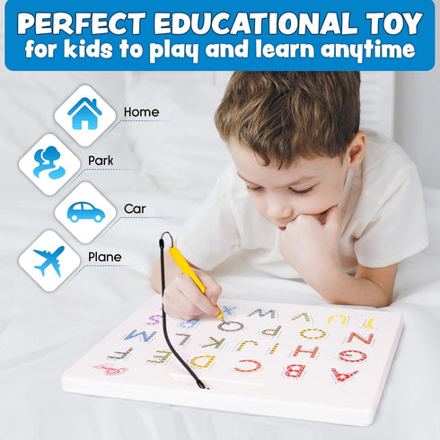 Magnetic Alphabet Tracing Board - double sided letters & numbers Magnetic Tracing Board, ABC magnets learn to write