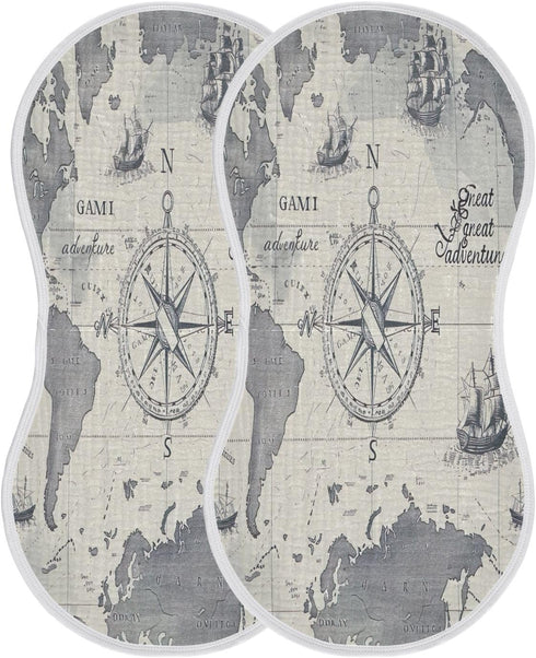 YETTASBIN World Map Muslin Baby Burp Cloth, Super Soft Absorbent Cotton Burp Rag Baby Bibs Feeding Cloth for Newborn