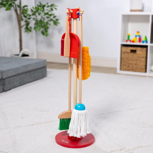 6-Pc. Set 3+ Melissa & Doug Dust Sweep Mop, Toddler Cleaning with Kids Broom & Accessories, Preschool Learning