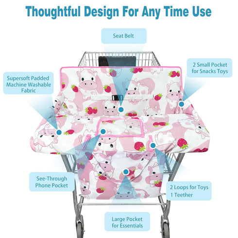gxfcymxbd Baby,2-in-1 Shopping Cart Cover for High Chair Cover Soft,Portable, and Machine Washable,Comfortable Cotton