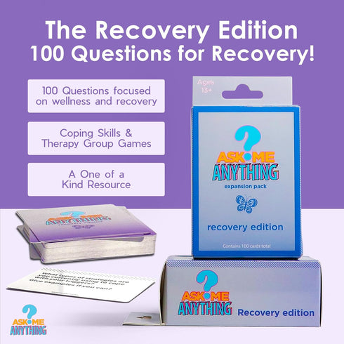 Recovery Pack Card Game - 100 Cards for Group Therapy, Coping Skills, and Self-Improvement