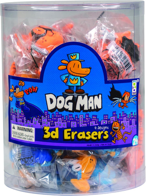 Raymond Geddes Dog Man 3D Puzzle Eraser, Tub of 24