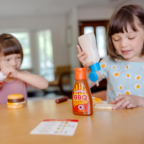 5-Piece Set Set 3+ Melissa & Doug Favorite Condiments Play Food Play Ketchup and Mustard Bottles, Pretend Food for Kids