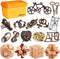 Brain Teaser Puzzles for Adults - 16pcs Disentanglement Metal Wooden Logic Puzzle Gift for Teens
