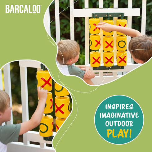 Barcaloo Tic Tac Toe Spinner Activity Panel for Swing Sets, Kids Outdoor Playground Accessories, Yellow 12x19