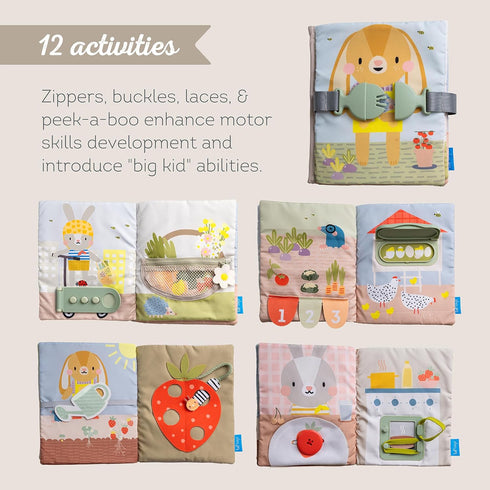 1-3 12 Taf Toys Busy Book for Toddlers - Montessori Activity Book with Sensory Learning Activities - Develops Fine