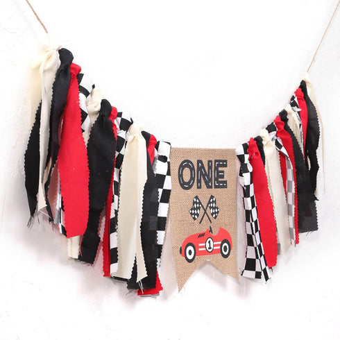 TUTOTU 1st/First 1st Race Car One High Chair Banner - Race Car Birthday Party Decorations,Boy First Race Car Banner,Car