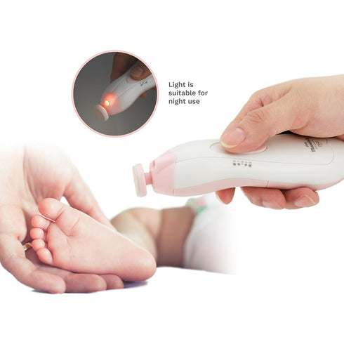 Little Martins Drawer Trimmer Baby Nail File with Light - Safe Electric Nail Clippers Kit for Newborn Infant Toddler