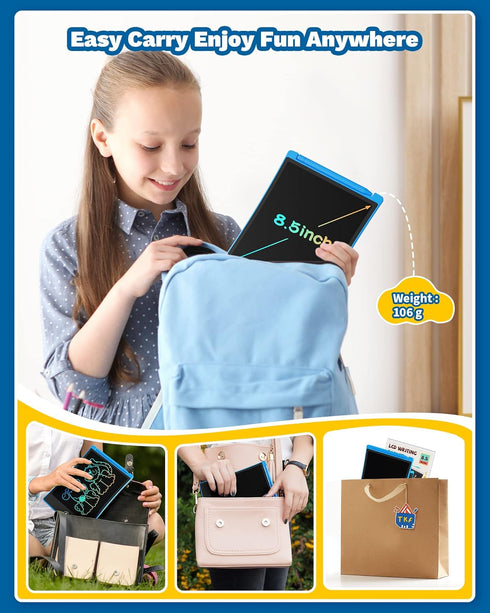 TEKFUN 2 Pack LCD Writing Tablet with Stylus, 8.5in Erasable Doodle Board for Kids Educational Toys