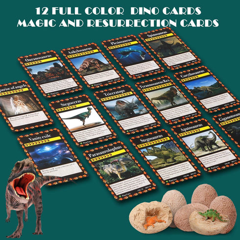 DoDoMagxanadu Dinosaur Eggs Excavation Kit - 12 Dino Eggs for Boys, STEM Party Favors for Ages 3-7+