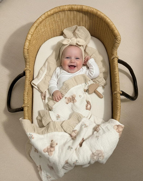 52 52 Inches, Muslin Ruffled Baby Blanket, Extra Large x Soft Breathable Cotton Crib Blanket for Newborn Infant Toddler