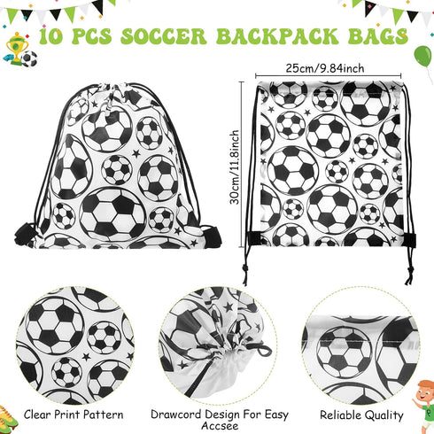 50 Pcs Soccer Team Gifts Set Includes Drawstring Bags, Bracelets, Keychains, and Stickers