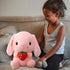 HOUPU Soft Toy - Sitting Lop Eared Rabbit, Pink-Strawberry Stuffed Bunny with Carrot, 8.6in/22cm